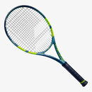 Raquete Babolat Pure Aero 100 300g 2026 - cinza metálico com amarelo fluo - vista frontal